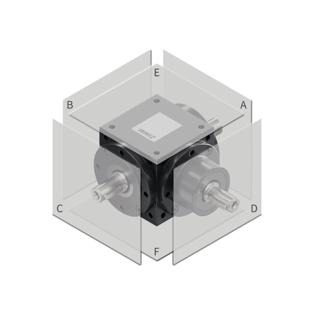 ZK Kegelradgetriebe | Befestigung (Montageseite)