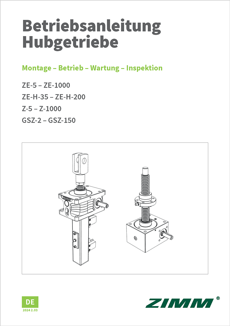 Betriebsanleitung 2.0 Spindelhubgetriebe | ZIMM